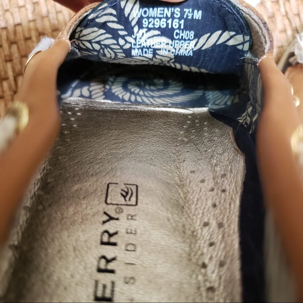 Sperry Top Sider Navy Brown Size 7.5